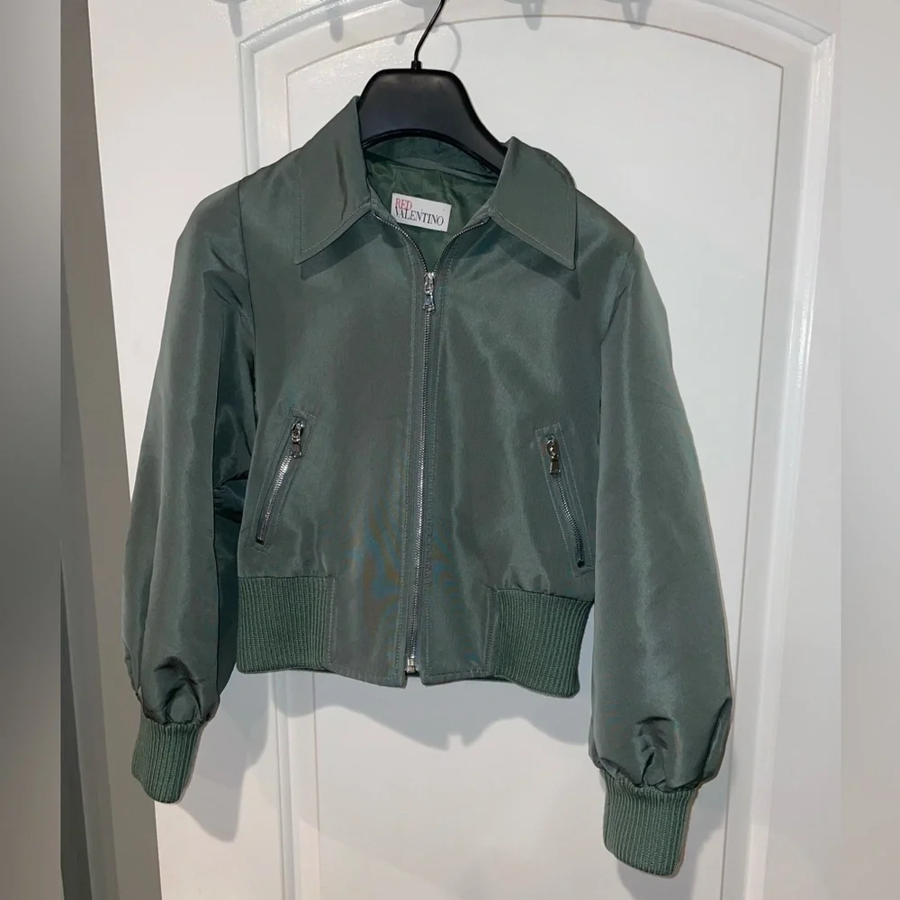 RED Valentino Satin Faille Cropped Bomber Jacket ✨ Size Small / IT 40 - Picture 4 of 12
